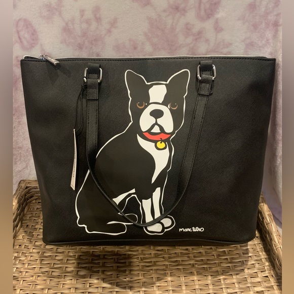 marc tetro Handbags - Boston Terrier Marc Tetro Tote Bag